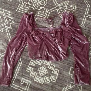 Pink Velvet Corset Top